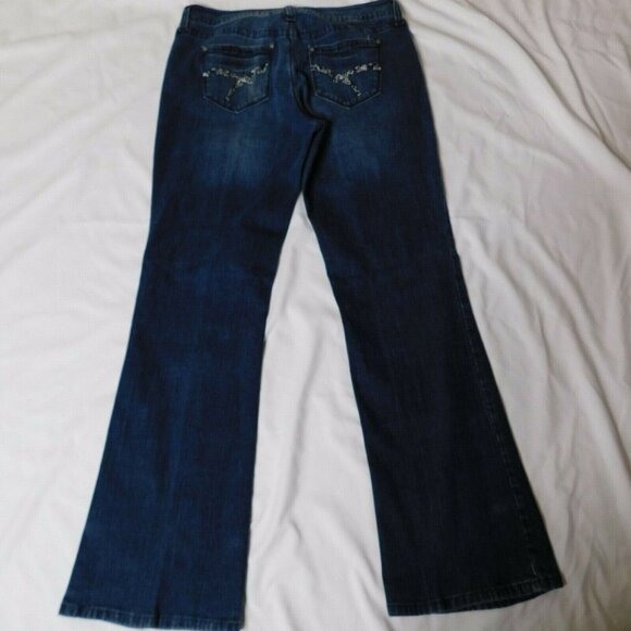 db Premium Womens Boot Cut Jeans Size 8 Rhinestone Embellished Stone Wash Denim - Picture 5 of 8